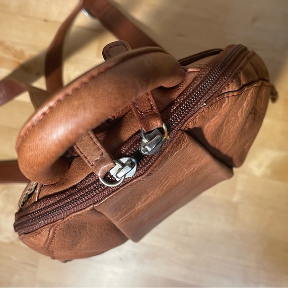 Osgoode Marley Leather Teardrop Multi Zip Backpack - Picture 8 of 11